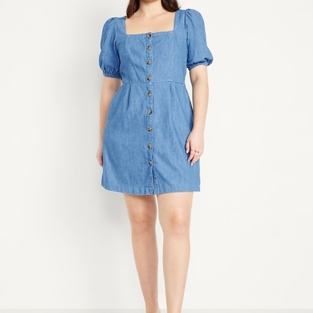 Old Navy Blue Puff Sleeve Mini Dress